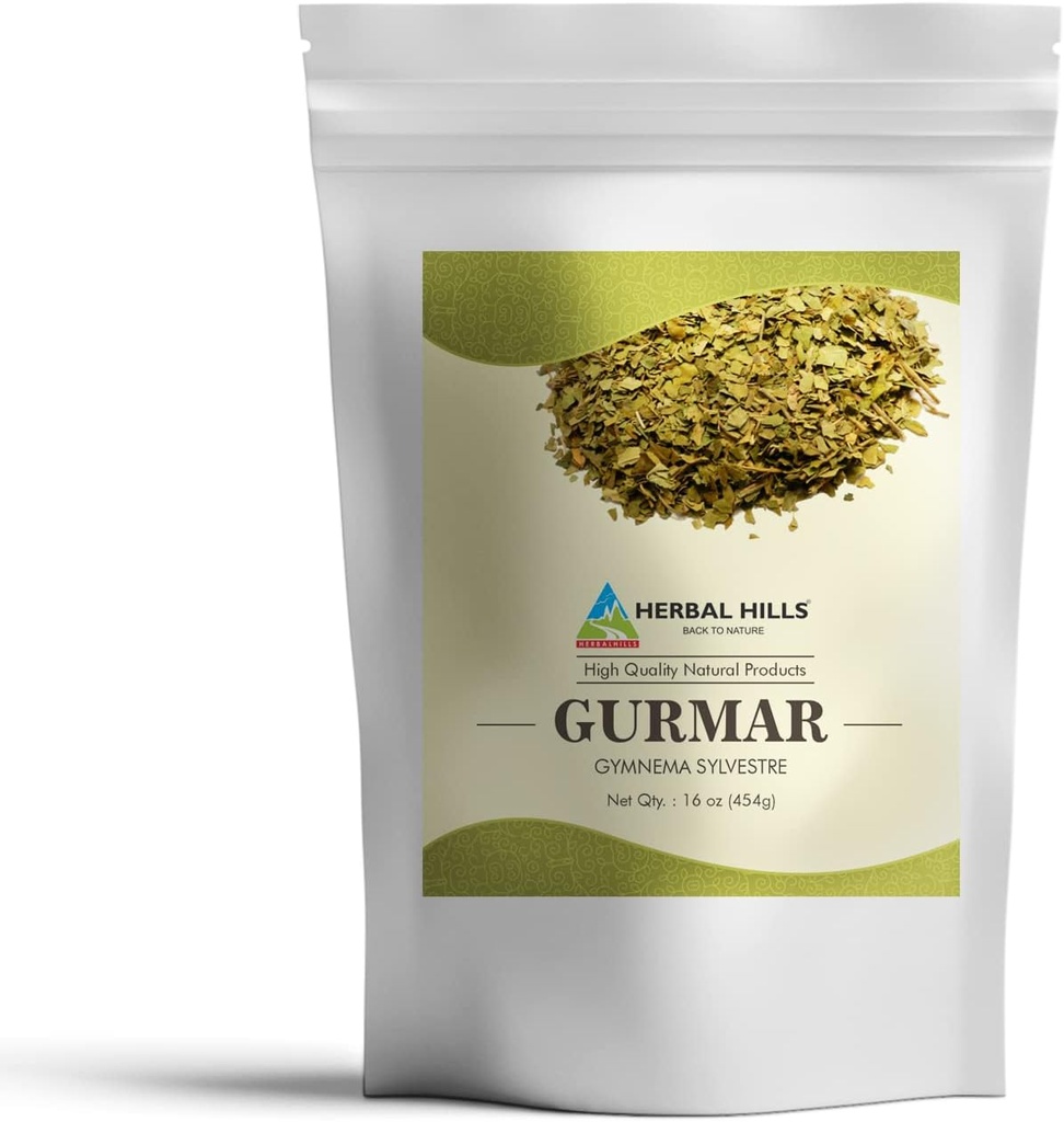 HERBAL HILLS Gurmari pulber (Gymnema sylvestre/Natural Gudmar Leaf/Leaves Powder) | 16 Oz (454 GMS) | Aitab säilitada normaalset glükoositaset