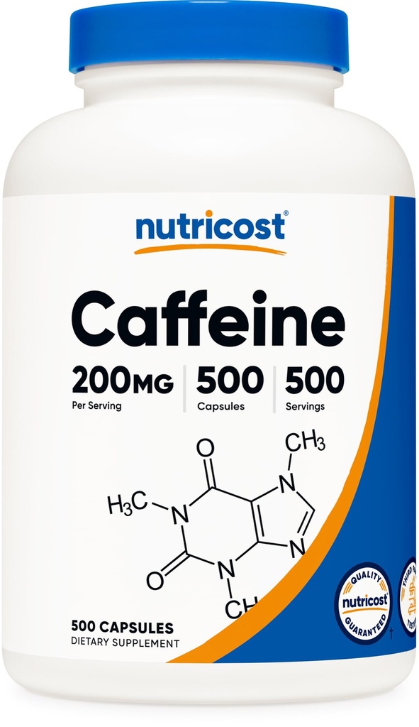 Nutrikofeiini pillid, 200 mg ühe serveerimise kohta (500 kapslit)