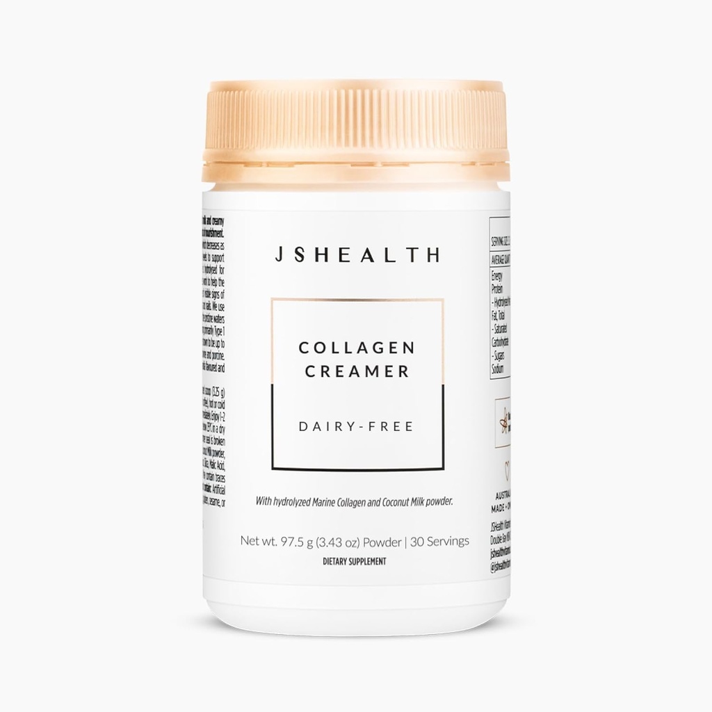 JSHealth kollageeni kreamer - Vanilje kollageeni kreamer kohvile - Piimavaba tervislik kohvikreamer, 30 mere kollageeni peptiidide serveerimist