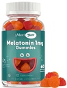 Maxi Health 1mg Melatoniin Gummies - Kids Melatoniin närimiskummid loodusliku kirsi ja oranži maitsega - Täiskasvanute ja beebide une abilisa, et toetada rahulikke öid (60 loend)