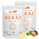 2 kotti vitamiin D3 K2 Täiendus Softgel, vitamiin D3 K2 Softgel 10000 IU toetab immuunsüsteemi, südant, hambaid ja luude tervist, GMO-vaba, gluteeni, soja