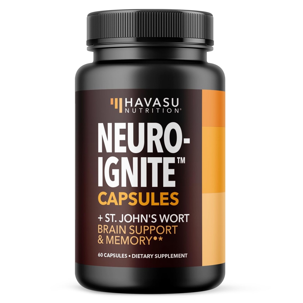 NeuroIGNITE Aju täiendused mälule ja fookusele - 60 loend - Nootroopika Aju toetuslisa naistepuna, Ginkgo Biloba, Bacopa, fosfatidüülseriin - mitte-GMO kapslid, 2-kuuline pakkumine