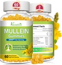 Mullein Gummies, Mullein Leaf ekstrakt koos Bromelain, Quercetin, Männikoore tugi Kopsupuhastus tervislikuks hingamiseks, 120ct