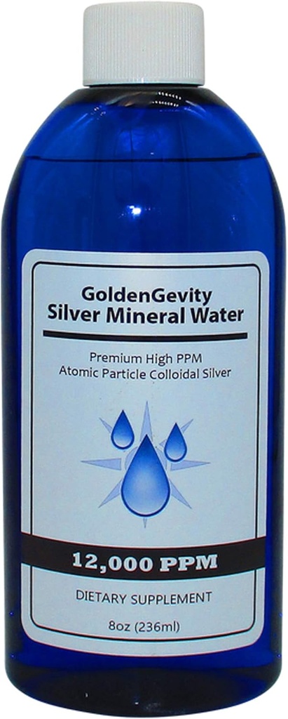 12 000 PPM Bioactive Atomic Colloidal Silver, 8 oz | Mittetoksiline, mitte-GMO Trace Mineral Immune Support Supplement