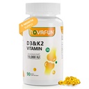 D3-K2-vitamiin-10000 IU | K2-D3-vitamiini lisand | kookosõliga luude, hammaste tervise, lihaste ja südame tervise toetamiseks, 90 Softgels