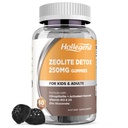 Zeoliit Detox lastele Kummid aktiveeritud söega, Klinoptiloliit Zeoliit vitamiin B12 & D3 lastele ja täiskasvanutele, närimiskõlblik tseoliitlisand soolestikule ja immuunsüsteemile, mustikamaitse, 60 Ct