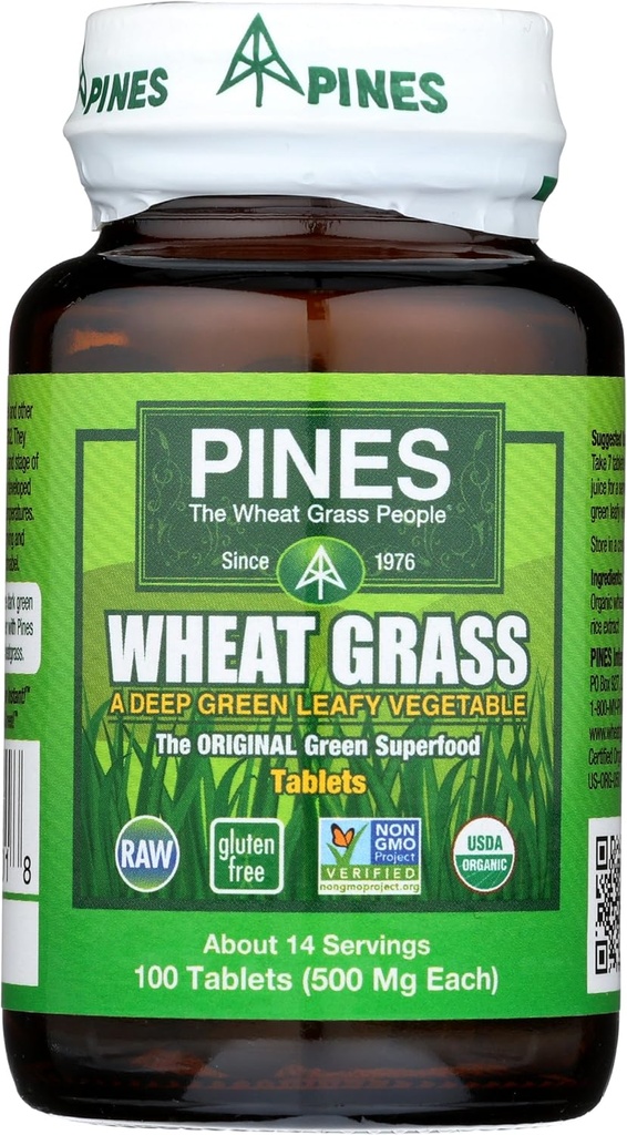 Pines Organic Nisu Grass 500 Mg Tablets, 100 Count