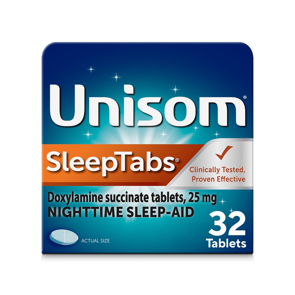 Unisom SleepTabs, Nighttime Sleep-aid, Doxylamine Succinate, 32 tabletti