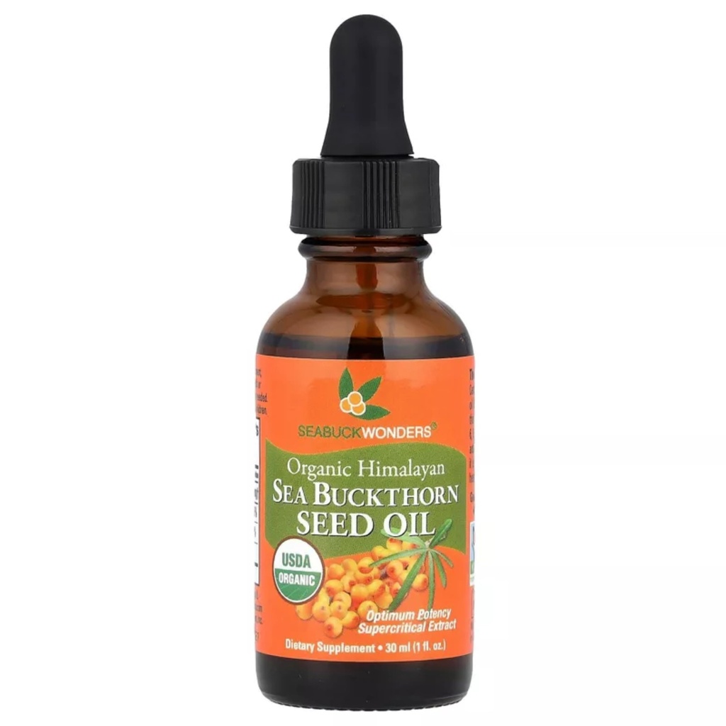 SeabuckWonders Sea Buckthorn seemneõli, 100% sertifitseeritud orgaaniline, 1 FL OZ