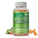 Kõik looduslikud multivitamiinid ja mineraalid + B kompleks + kaltsium + magneesium + tsink, 100% vegani päritoluga kogu toidulisand, täielik toitumisalane tugi meestele ja naistele - 120 kapslit, 60 päeva pakkumine
