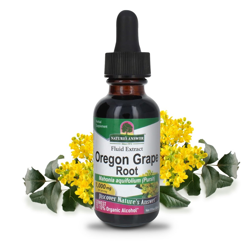 Looduse vastus Oregoni viinamarjajuur madala orgaanilise alkoholi 1oz ekstraktiga | Toetab üldist heaolu | Vegan, GMO-vaba, Kosher | üksikarv