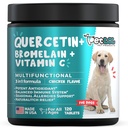 Quercetin koertele Bromelain & C-vitamiin - allergia ja sügelev abi, immuun- ja põletikuline tugi - 120 närimistabletti, mis on valmistatud USA-s