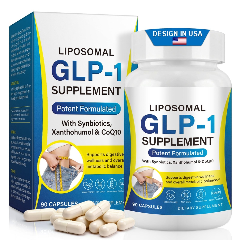 asusxcli GLP-1 Supplement - Dietary Supplement -Synbiotics - Curb Appetite, Boost Metabolism & Support Gut Health for Women & Men Lean Body Support - 90 Capsules