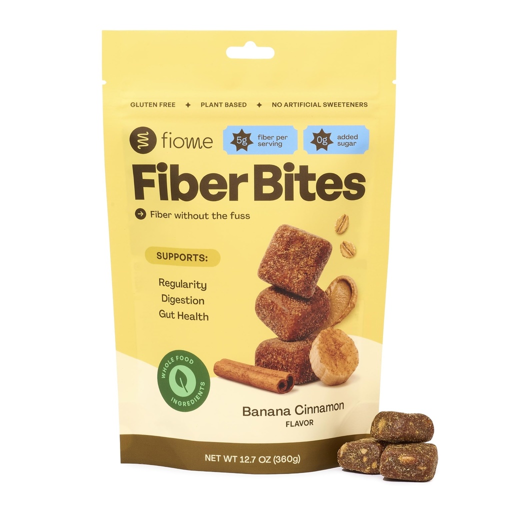 Fiome Fiber Bites, 5g Daily Fiber Supplement, Banana Cinnamon, 30 Servings