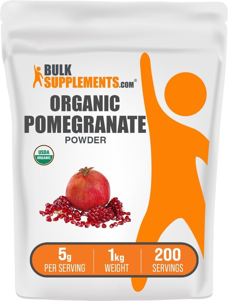 BulkSupplements.com Orgaaniline granaatõunapulber - granaatõunalisand immuunsuse toetamiseks, taimsed toidulisandid - gluteenivaba, 5 g serveerimise kohta, 1 kg (2,2 naela) (pakk 1)