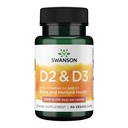 Swanson D-vitamiini kompleks vitamiinidega D2 & D3 - täielik päikesepaiste vitamiinikompleks luudele, hammastele ja immuunsüsteemile - vitamiinilisa (50 mcg, 60 Veggie kapslit)