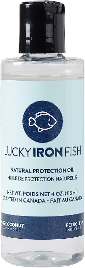 Lucky Iron Life ® Natural Protection Oil, 4oz - rakendage oma õnnelikku raudkala või lehti, et säilitada, kaitsta ja vältida rooste - Vegan, valmistatud puhtast kookosõlist