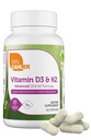 Zahler Vitamiin D3 5000 RÜ K2 - Advanced Vitamiin D3 K2 Valem - Luutihedus ja kaltsiumi imendumine - Kosher Taimetoitlane MK7 Vitamiin K2 D3 Vitamiin Supplement - VIT D3 K2, Vitamiin D K2 (60 kapslit)