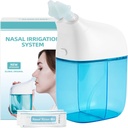 Nasal Irrigation System with 30 Saline Packets, Sinus Rinse Machine, Nose Sinus Cleaner Machine with Water Tank & Waste Collection Tank - Blue