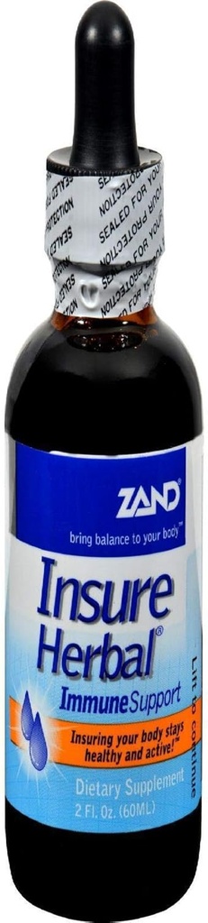 ZAND Insure Immune Support | Herbal Vedel Echinacea Supplement | Elderberry, Kummel, Ginger & Valerian (2oz)