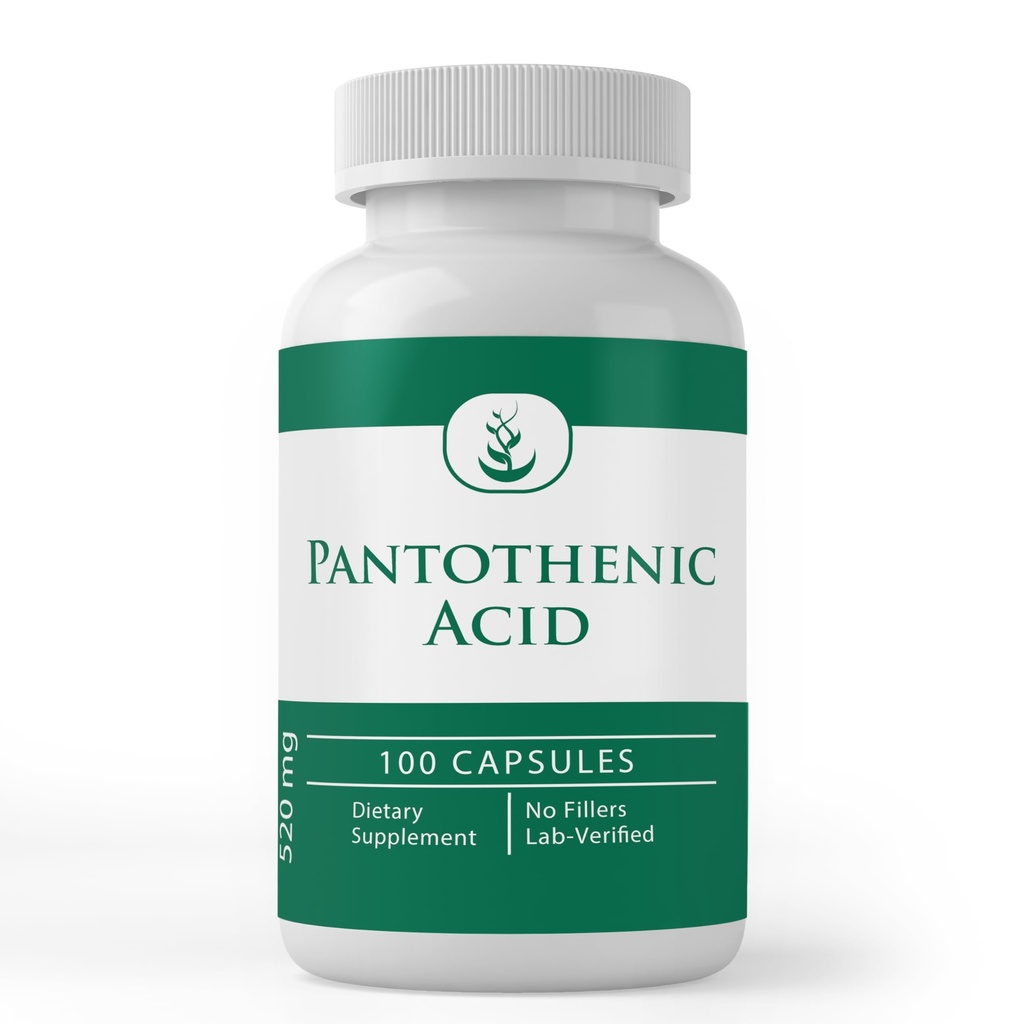Puhtad ORIGINAALSED KOOSTISOSAD Pantoteenhape (100 kapslit) Puhas B5-vitamiin, kaltsiumilisand