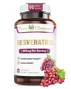 Resveratrol 1450mg ekstra tugevuse valem, et edendada paremat nahka ja immuunsust rohelise tee ekstrakti, viinamarjaseemne ekstrakti, punase veini ekstrakti ja teiste 90 päeva pakkumisega