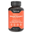 Naturalis Päevalille Vitamiin E 268mg (400 RÜ) segatud tokoferoolidega | Oluline nahavitamiin ja immuunsuse tugi | Mitte-GMO, Soja & Gluteenivaba | 120 Softgels