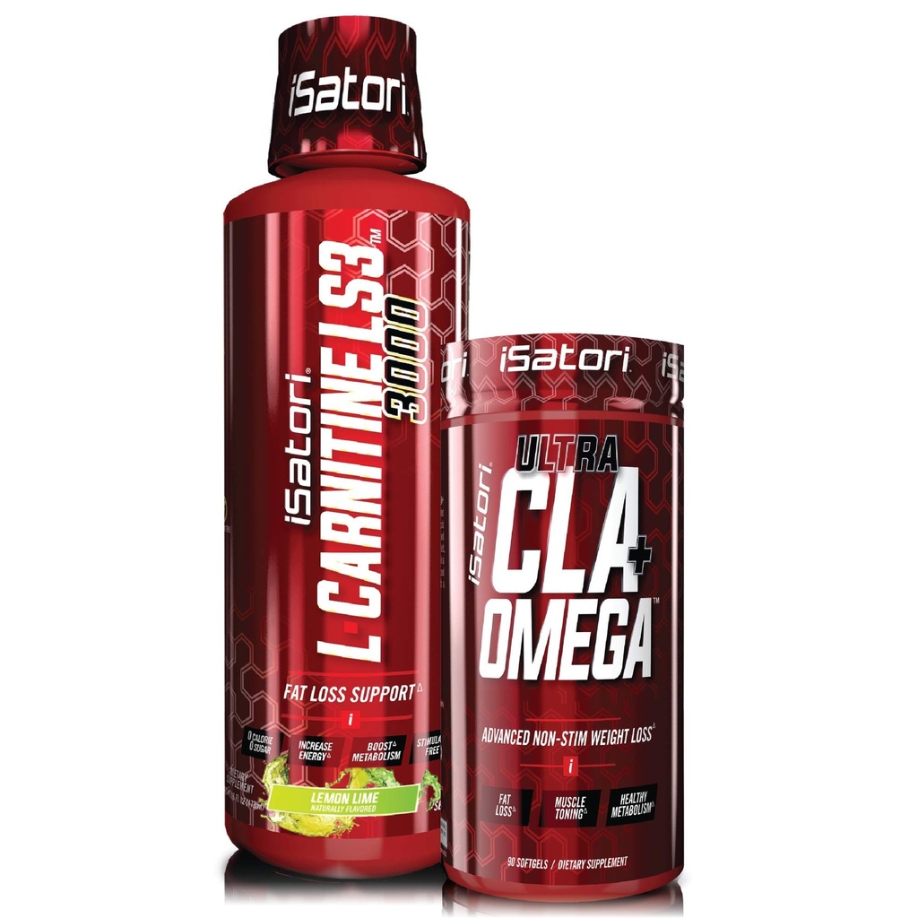 iSatori L-karnitiin LS3 Sidrunliimi 3000mg (32 Servings) & iSatori Ultra CLA (90 Softgels)