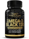 FREZZOR Omega 3 Black - Green Lipped Mussel Oil Kapslid, valmistatud Uus-Meremaal, UAF1000+, No Fishy Aftertaste, 120 Count (Pack of 1)