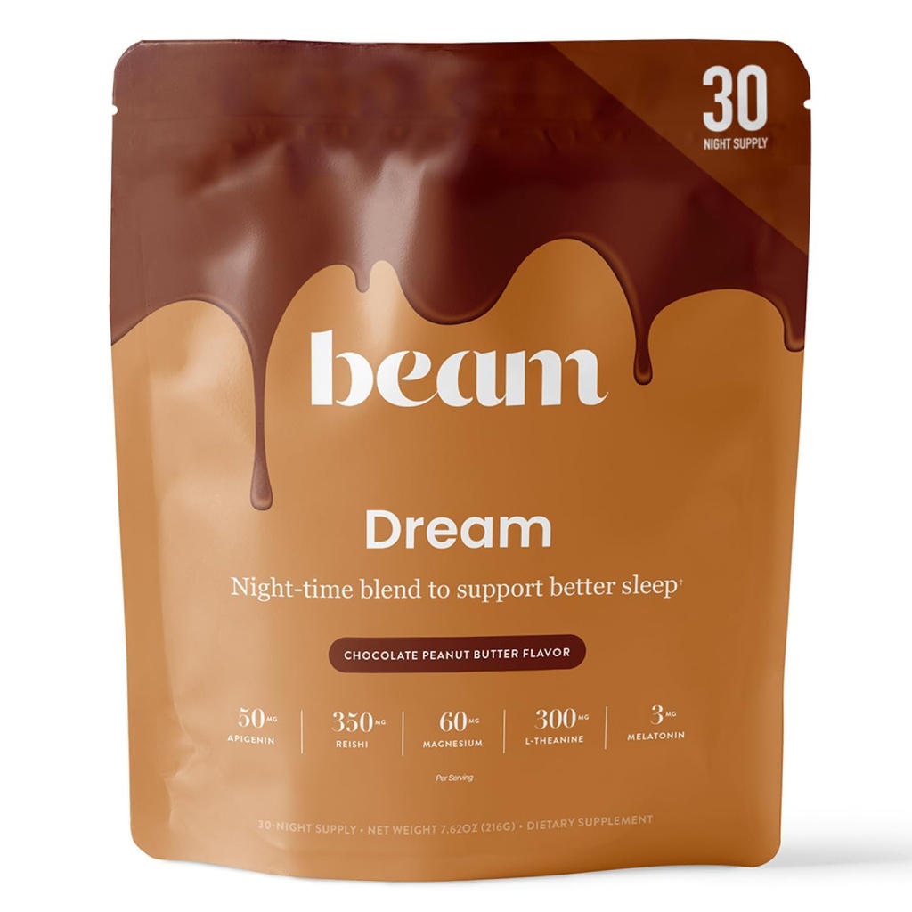 Beam Dream Sleep Powder, L-Theanine, Apigenin, Reishi ja Magneesium, kolmanda osapoole testitud looduslik uneabi ja unelisa sügavaks uneks, lõõgastumiseks ja taastumiseks, loomulik unetoetus, 30 serveerimist