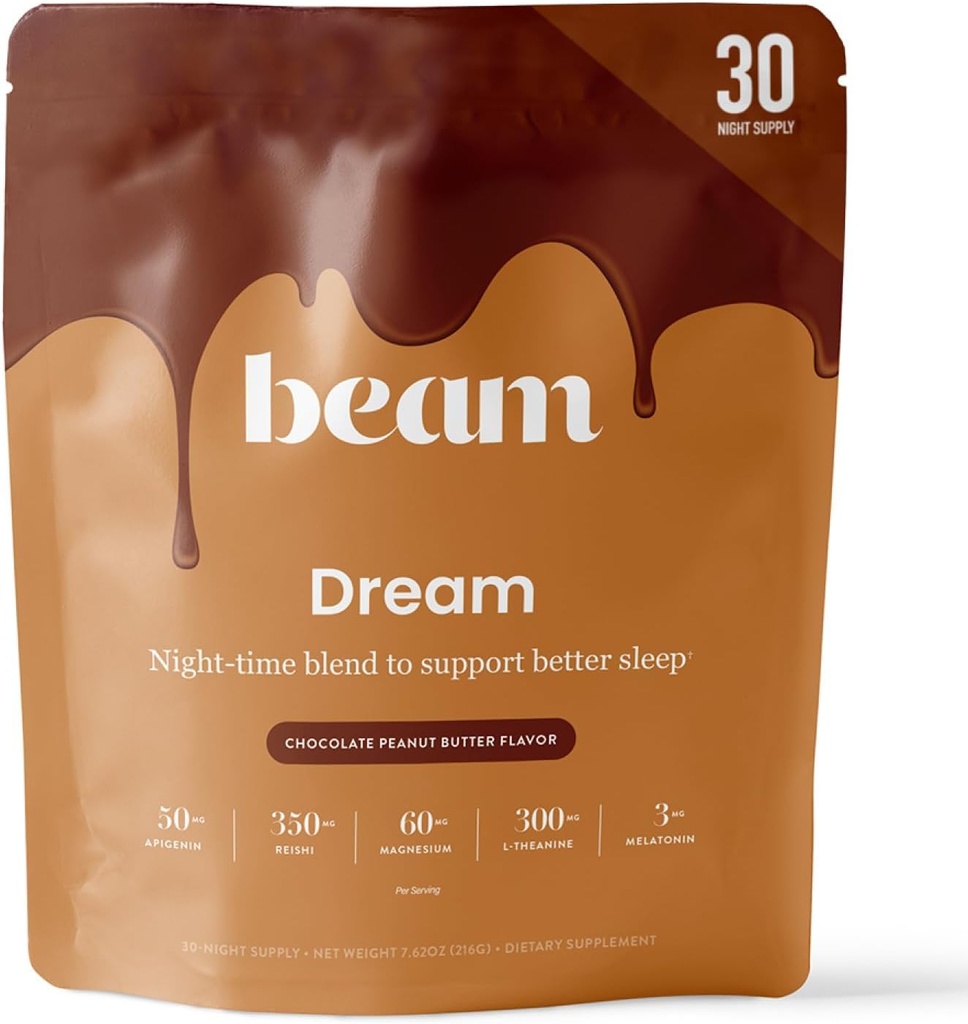 Beam Dream Sleep Powder, L-Theanine, Apigenin, Reishi ja Magneesium, kolmanda osapoole testitud looduslik uneabi ja unelisa sügavaks uneks, lõõgastumiseks ja taastumiseks, loomulik unetoetus, 30 serveerimist