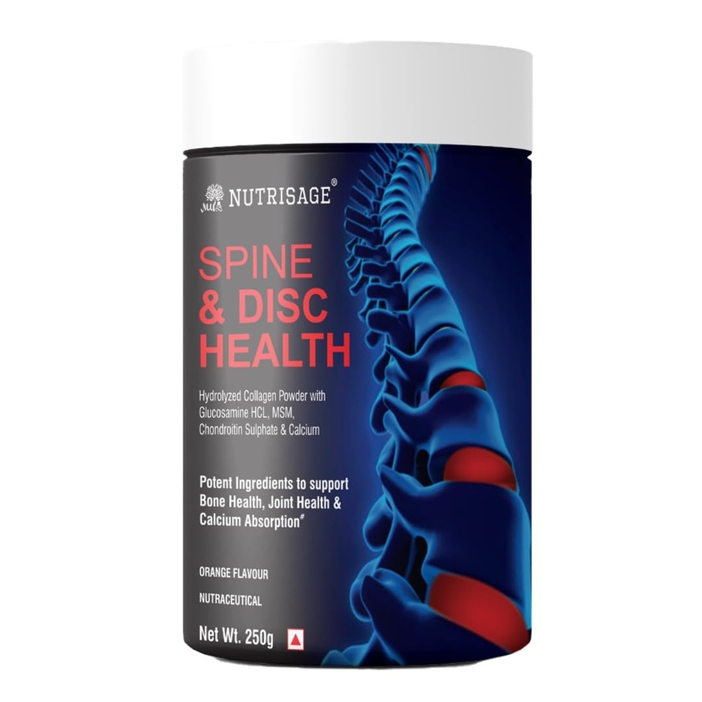 Spine & Disc Health Powder I 20-in-1 powerful ingredients I Back Pain and Neck Pain Support for Disc Bulge, Herniated, Slip Disc and Degenerative Discs,250 gm