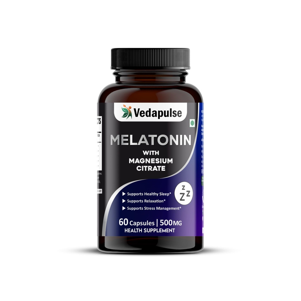 Melatonin with Magnesium Citrate Sleep Supplement for Men & Women 60 Capsules