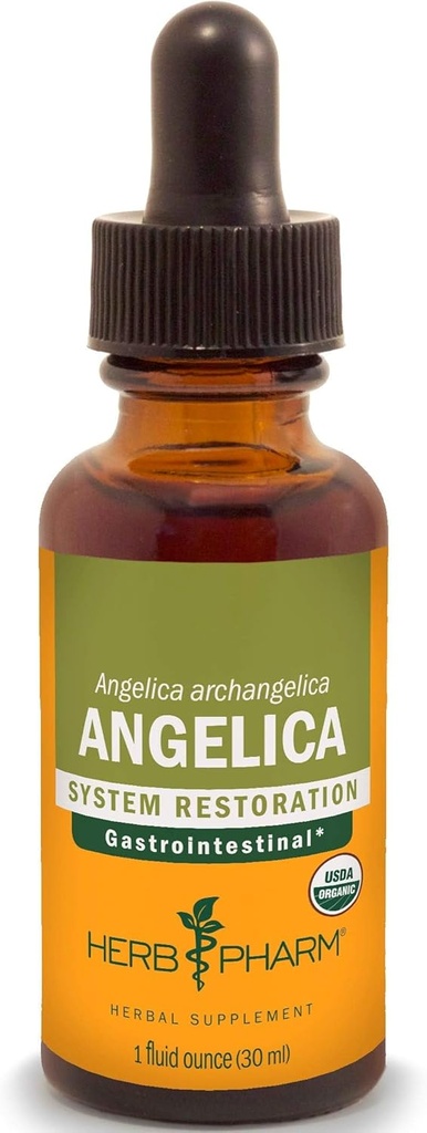 Herb Pharm sertifitseeritud orgaaniline Angelica juurevedelik ekstrakt seedetrakti toetuseks, 1 Fl Oz