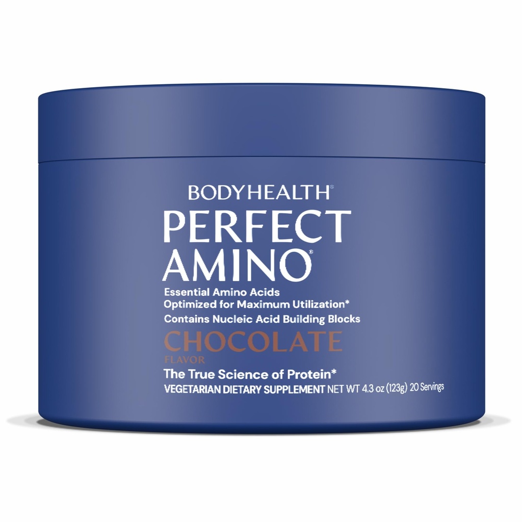 BodyHealth PerfectAmino Powder - BCAA ja EAA Pulber Pre ja Post Workout - Aminohappe energiajook meestele ja naistele, et toetada Lean lihaseid ja taastumist - Šokolaad - 20 serveerimist