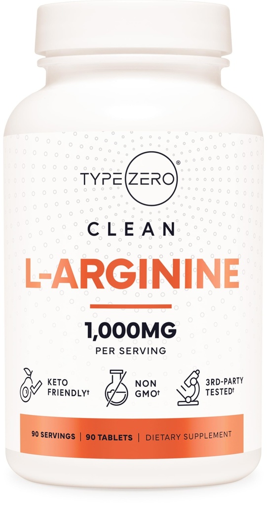 Tüüp Zero L-arginiin 90 tabletti 1000 mg ühe serveerimise kohta - mitte-GMO