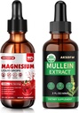 Bundle - Magneesium Glütsinaat Vedelik & Mullein Leheekstrakt - Stressi Abistamine & Hingamisteede Toetus