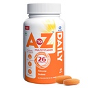 A to Z Daily Multivitamin for Men & Women | 26 Essentials Vitamins & Minerals with Ashwagandha, Brahmi, Ginseng & L-Theanine | Energy, Immunity & Stress Support | 30 Veg Tablets