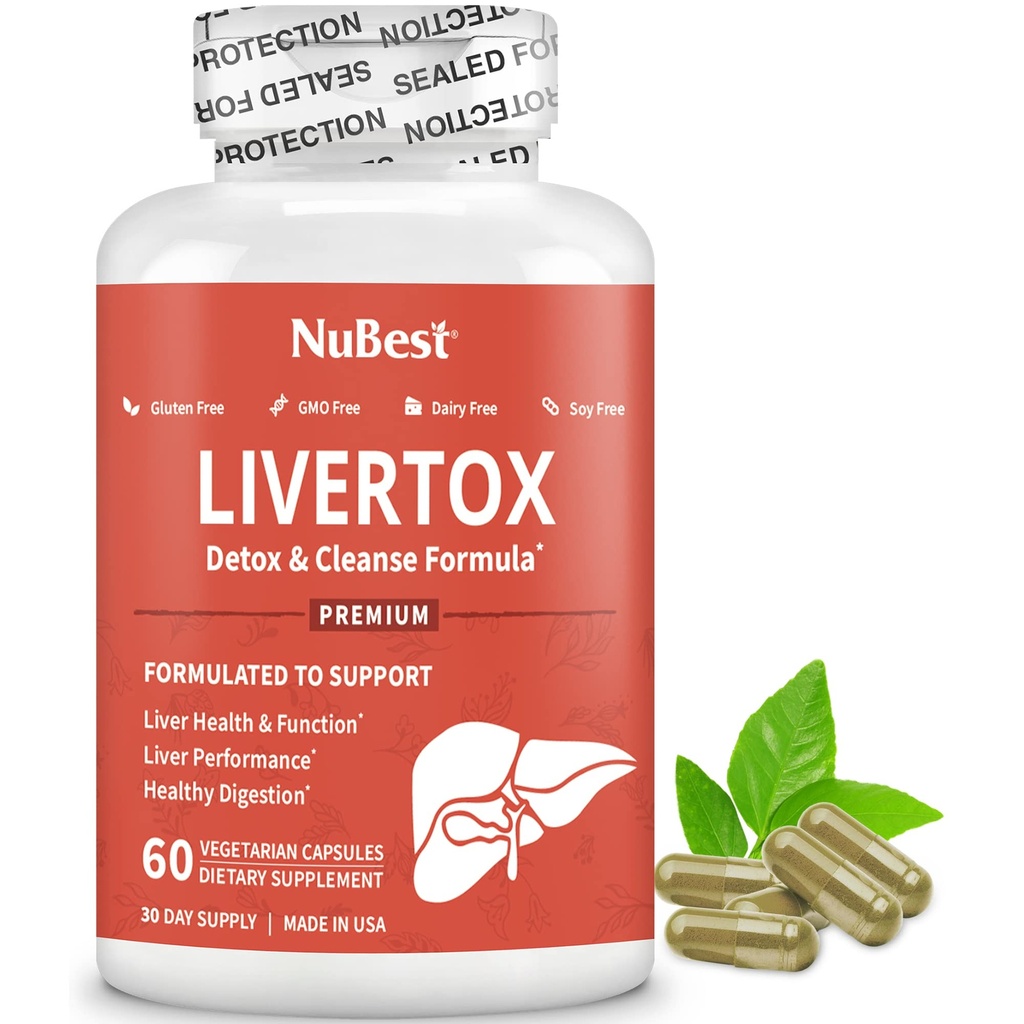 LiverTox - Advanced Maver Detox & Cleanse Formula - Taimne Maksatoetus Piimaohaka, Kurkumi, Artišoki, Dandelioni, Beet & Tsink Aitab Maksafunktsiooni Ja Seedimist | 60 Vegankapslit