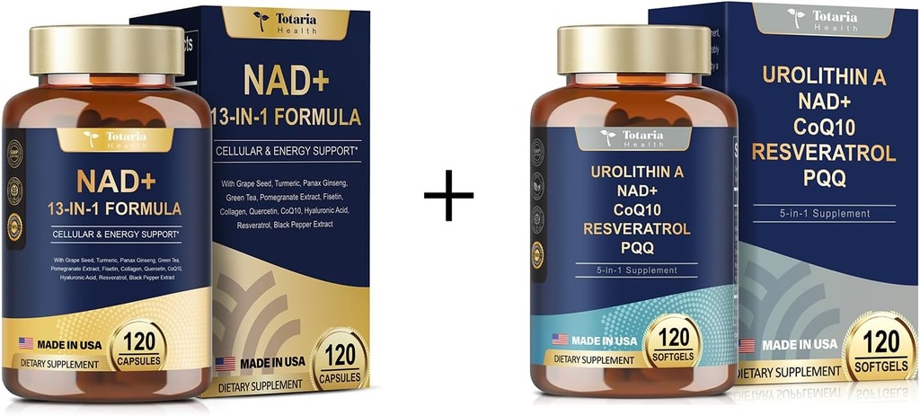 Totaria NAD täiendus naistele Mehed 120 kapslit Urolitiin A täiendus 1000mg 120 pehmed kapslid