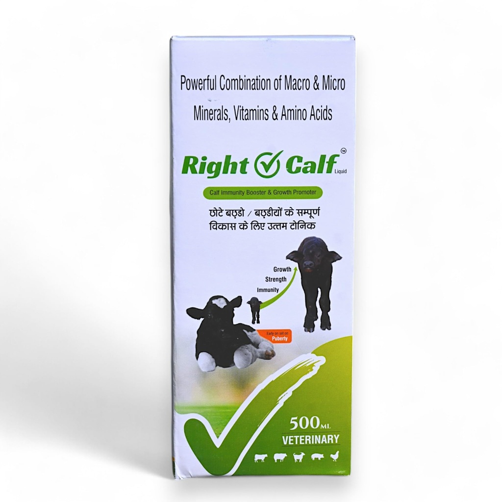Right Calf Growth and Gut Health Supplement for Newborn Calves Supports Liver, Blood & Digestion 1 Litre Liquid