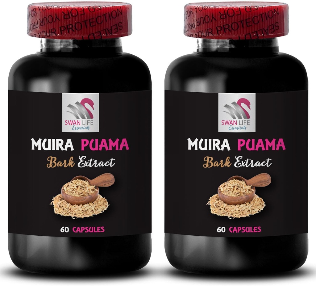 Taimepõhine energiaallikas - MUIRA PUAMA BARK EXTRACT - Tasakaalustatud võimsus, Taimse ajami aktiveerimine, Rutiinne nergizer, Vastupidavus, Seiklusvalmidus, Power Source 2 pudelid 120 kapslit