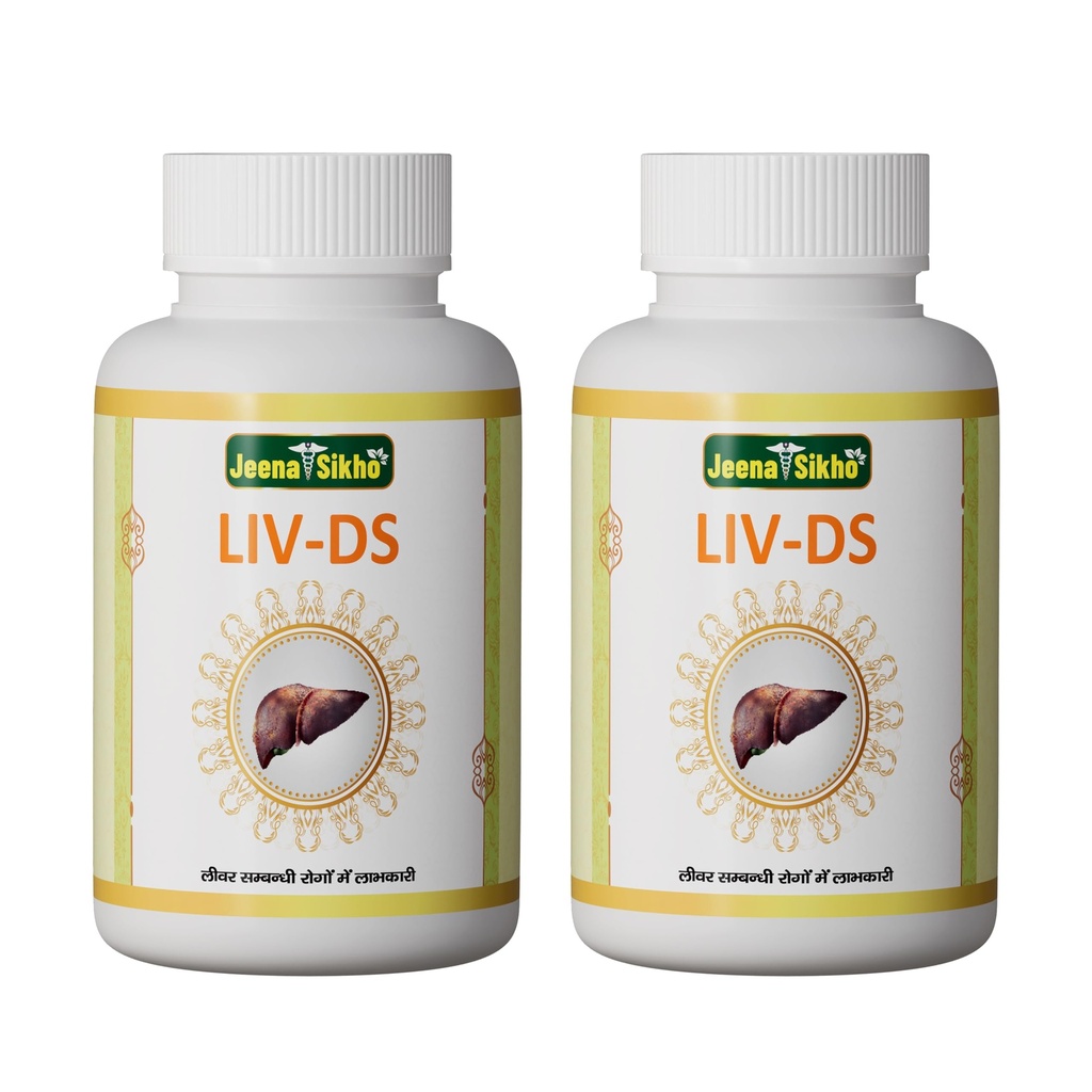 Jeena Sikho LIV-DS | Ayurvedic Supplement For Liver Care | Naturally Blended With Bhumiamla, Kasani, And Himsra | Herbal Remedy For Good Health, 60 Capsules, Pack of 2