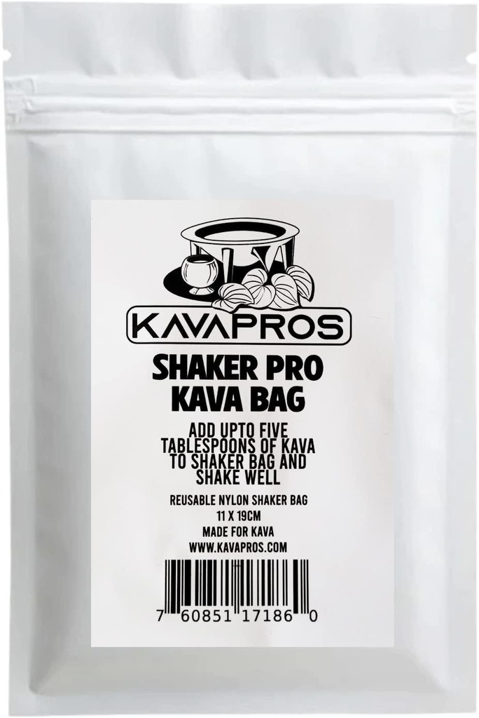 Kava Pros Shaker Pro Bag korduvkasutatav Kava-Kava Shake & Drink Food Grage Nylon 11 x19CM