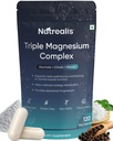 Triple Magnesium Complex | 120 Veg Capsules | Magnesium Glycinate, Citrate & Malate with Zinc | High Absorption Magnesium Supplement for Sleep, Muscle, Stress & Energy Support