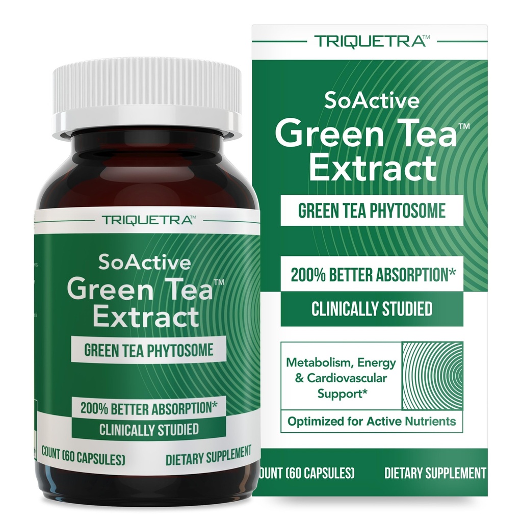 SoActive Green TeaTM ekstrakt - kliiniliselt uuritud roheline tee fütosoom - kuni 200% parem imendumine ja biosaadavus - kliiniliselt valideeritud annus - toetab ainevahetust ja kehakaalu juhtimist - 60 kapslit