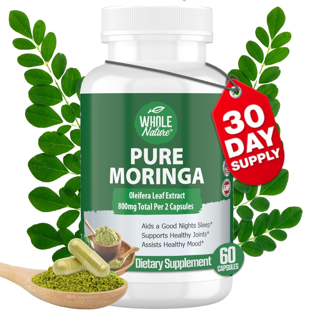 Moringa kapslid, 800mg Orgaaniline Moringa Oleifera Lehed Pulber Superfood Greens Pure Moringa Pills on vegan, mitte-GMO energia suurendamine ja tervisliku toidulisandi säilitamine