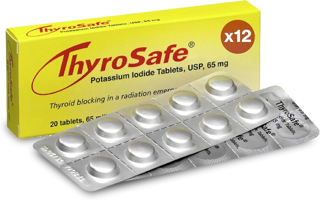 65 mg kaaliumjodiidi tablette (240 pakendit) - kaitseb teie kilpnääret tuumakiirguse eest