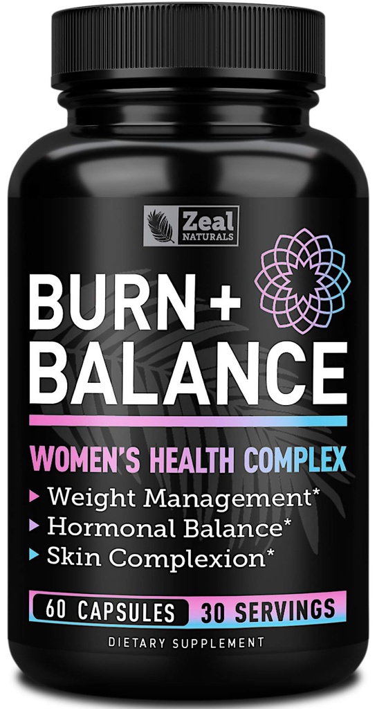 Zeal Naturals Kaalulangus Toetus Naistele + Päevane tasakaal Vitamiinid (raud, D-vitamiin, Setria®, Folaat) Premium Dieet Toetus pillid naistele + multivitamiini ja hormoonide toetus