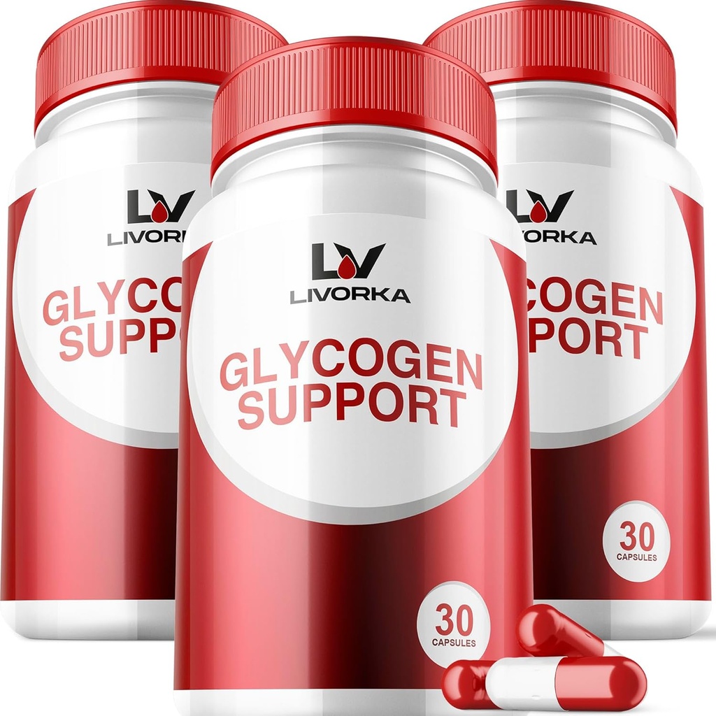 3 Pack - Glycogen Support, Glycogen Control Advanced Formula, Glycogen Capsules, Glycogen Fix with Powerful Ingredients, 30 Capsules Per Bottle for 90 Days